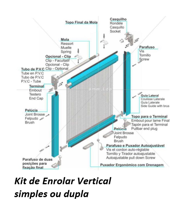 Kit Mosquiteiro de enrolar vertical